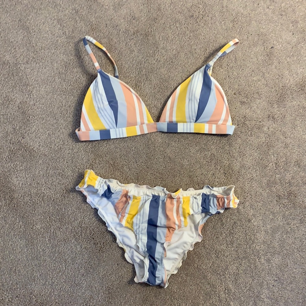 Striped Hollister swimsuit both top and bottom - size S